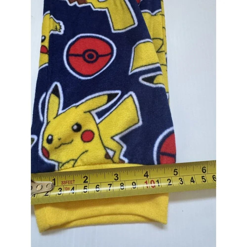 Pokemon Pikachu Hooded One Piece Pajamas Kids Size S 6-7 Fleece Zip Front